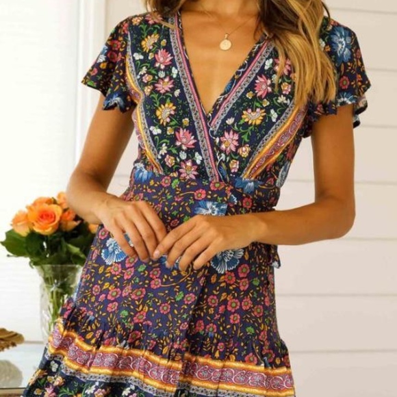 Dresses & Skirts - Boho Women Floral Beach Dress